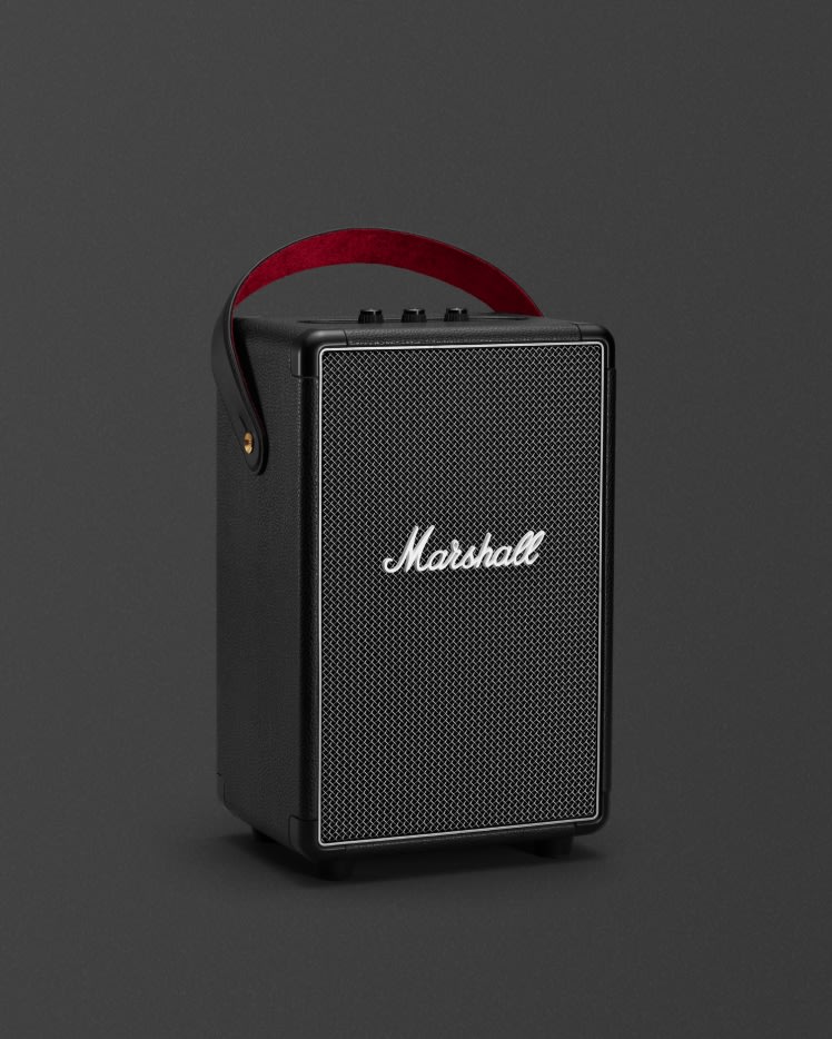 The Marshall TUFTON BLACK is a sleek and compact black speaker that delivers powerful and crisp sound.