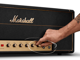 Marshalls 1959 Handwired Head en negro y brazo que sube el volumen