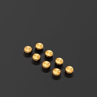 Push-up Knobs in brown and gold.