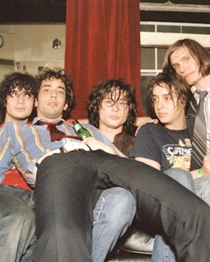 The Strokes backstage at the Fillmore.