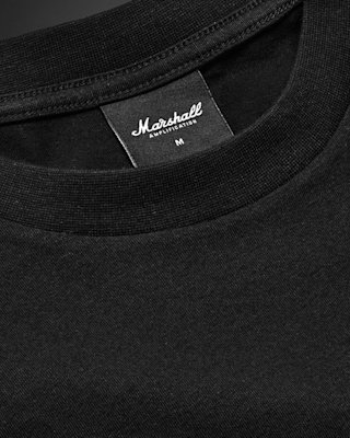 Close-Up of Marshall Heritage Reissue ‘20 Years’ T-shirt neck detail