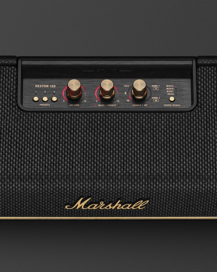 Heston 120 Black サウンドバー Dolby Atmos搭載 | Marshall.com