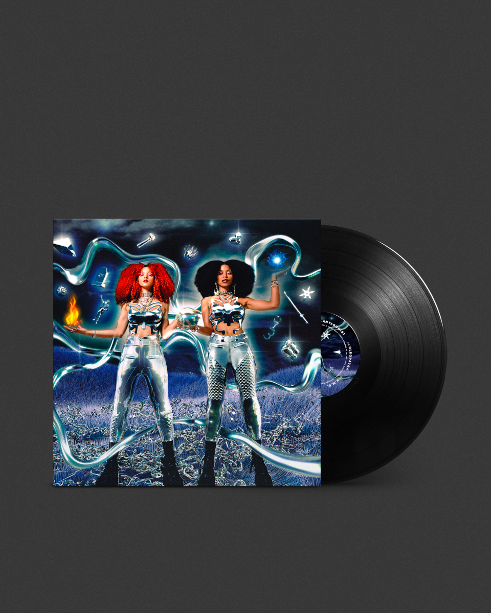 A record cover with a picture of two women. 