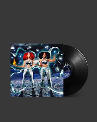 Ein Plattencover mit einem Bild von zwei Frauen.