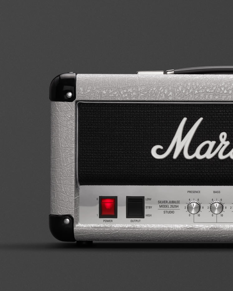 A Marshall Studio Jubilee Head amplifier on a black background.