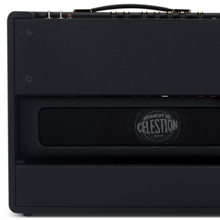 Vista trasera del Marshall Origin50 Combo mostrando un altavoz Celestion G12N-60 Midnight 60.