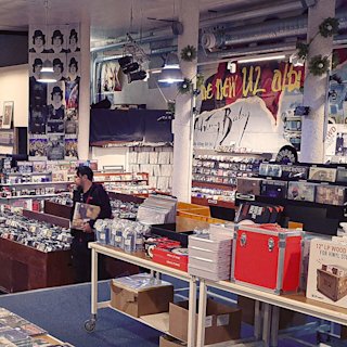 Inside of the Bengans record store in Gothenburg