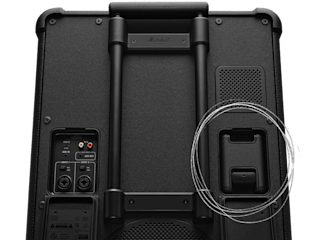 Close-up of the Marshall Bromley 750’s back panel.