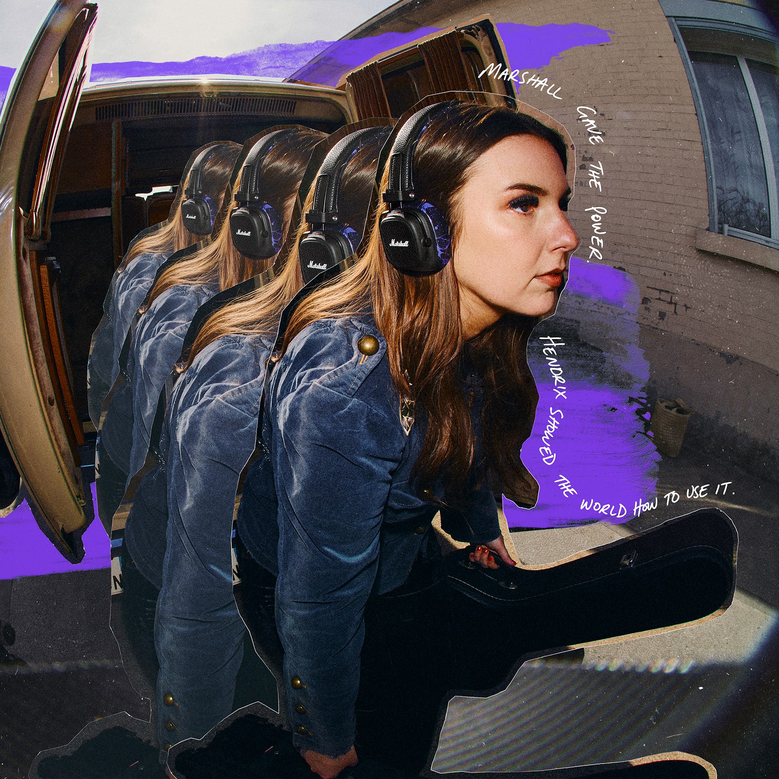 Marshall Major V Hendrix Edition Headphones, цвет: Фиолетовый / Чёрный — фото 3