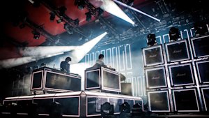 Justice live at Field Day festival, London.