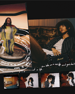 Collage de sept photos de personnes différentes tenant les Speakers de Marshall Middleton dans des couleurs différentes.