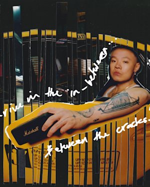 portable ambassador Bohan in a car holding a speaker