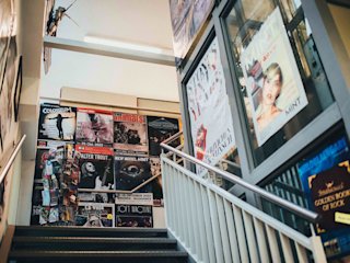 The stairs at the Hot Shot Records store in Bremen
