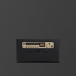 A black Marshall CODE50 guitar amplifier with a brass control panel is centered against a plain dark background.