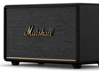 The Marshall Acton III Bluetooth speaker in black with gold lettering.