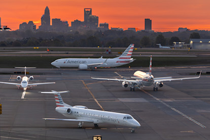 American Airlines doing the circle dance