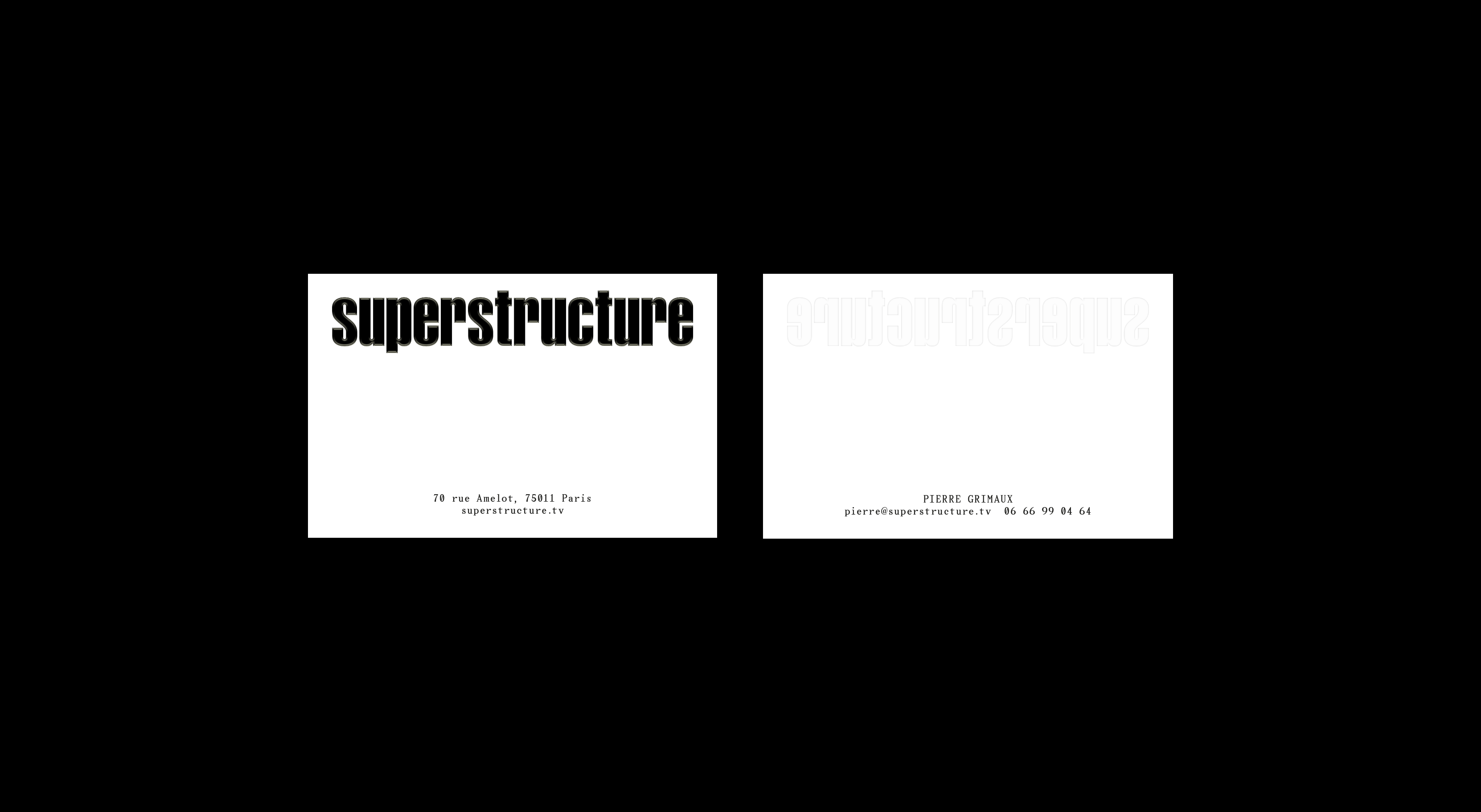 Studio Mitsu for superstructure production company, art direction, visual identity, logotype, design, graphic design, card