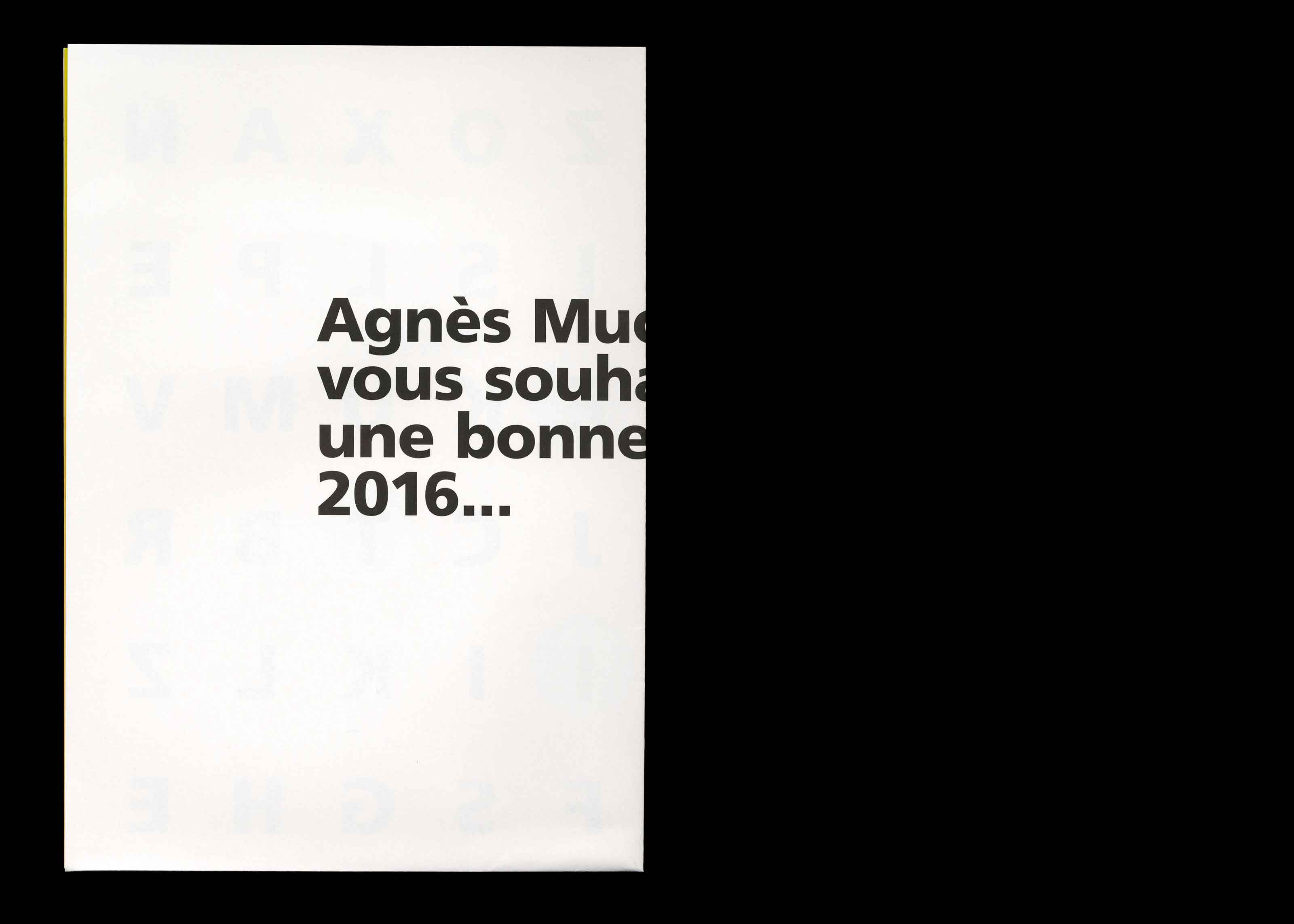 Studio Mitsu for Agnès Muckensturm. Greeting card 2016. Gradient, typography, graphic design, conception, colors, poster.