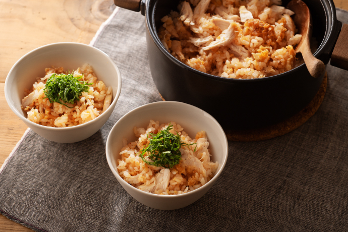 チキンとたらこの炊き込みごはん