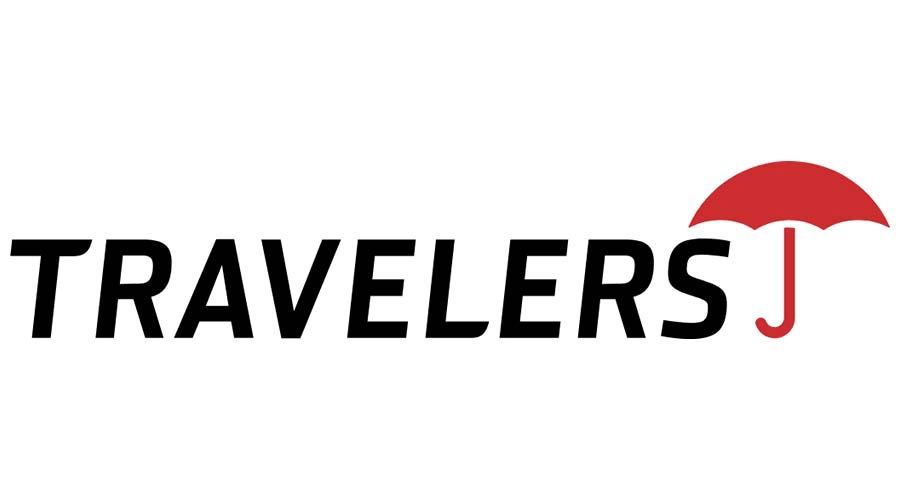 Travelers Insurance logo with a red umbrella