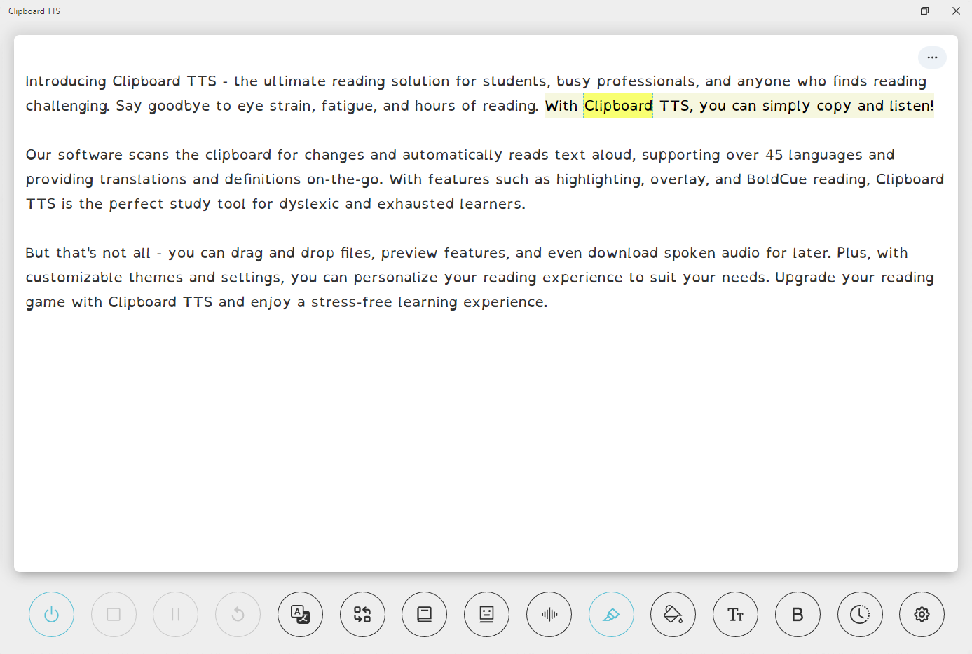 Clipboard TTS screenshot 2