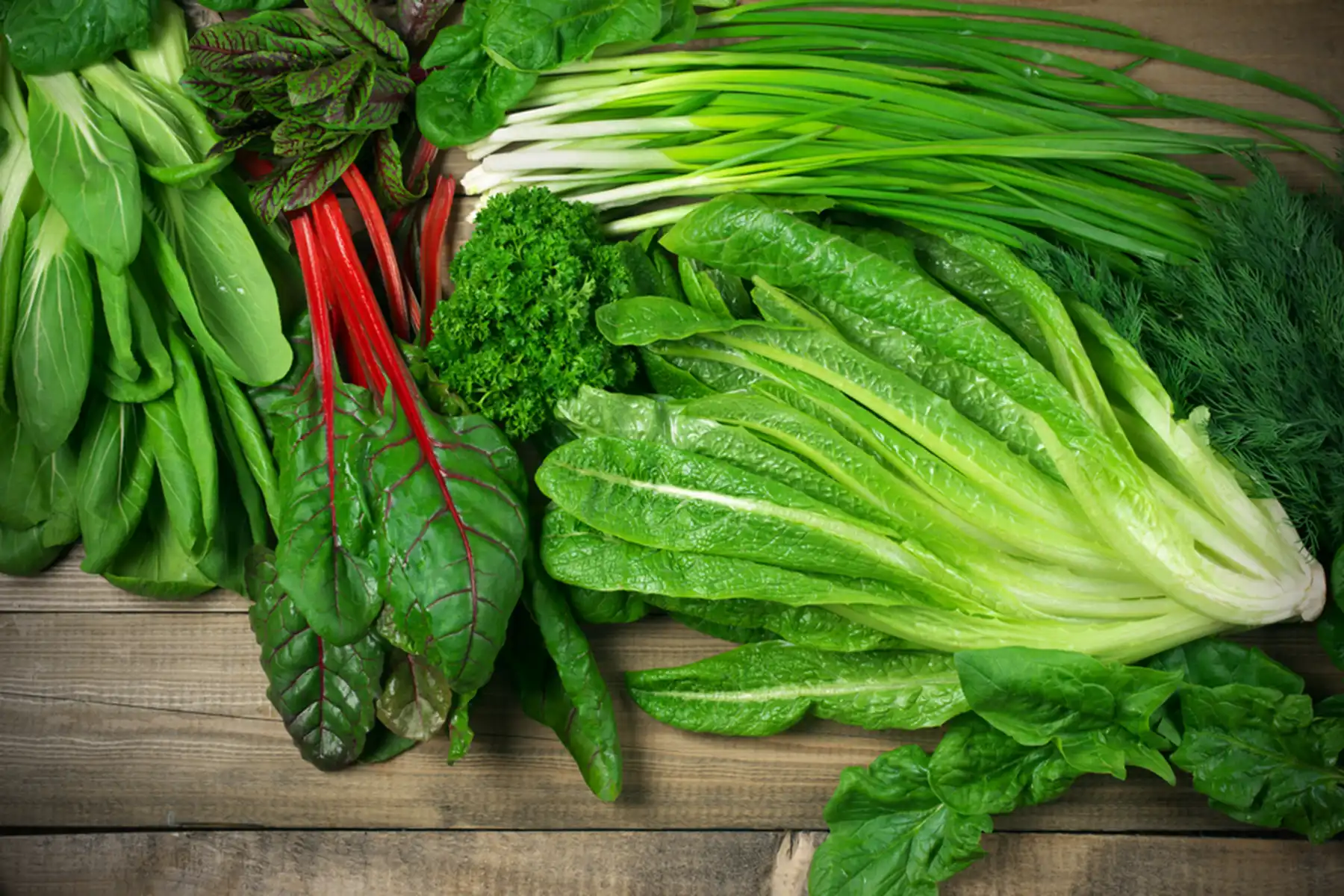 Assorted leafy greens.