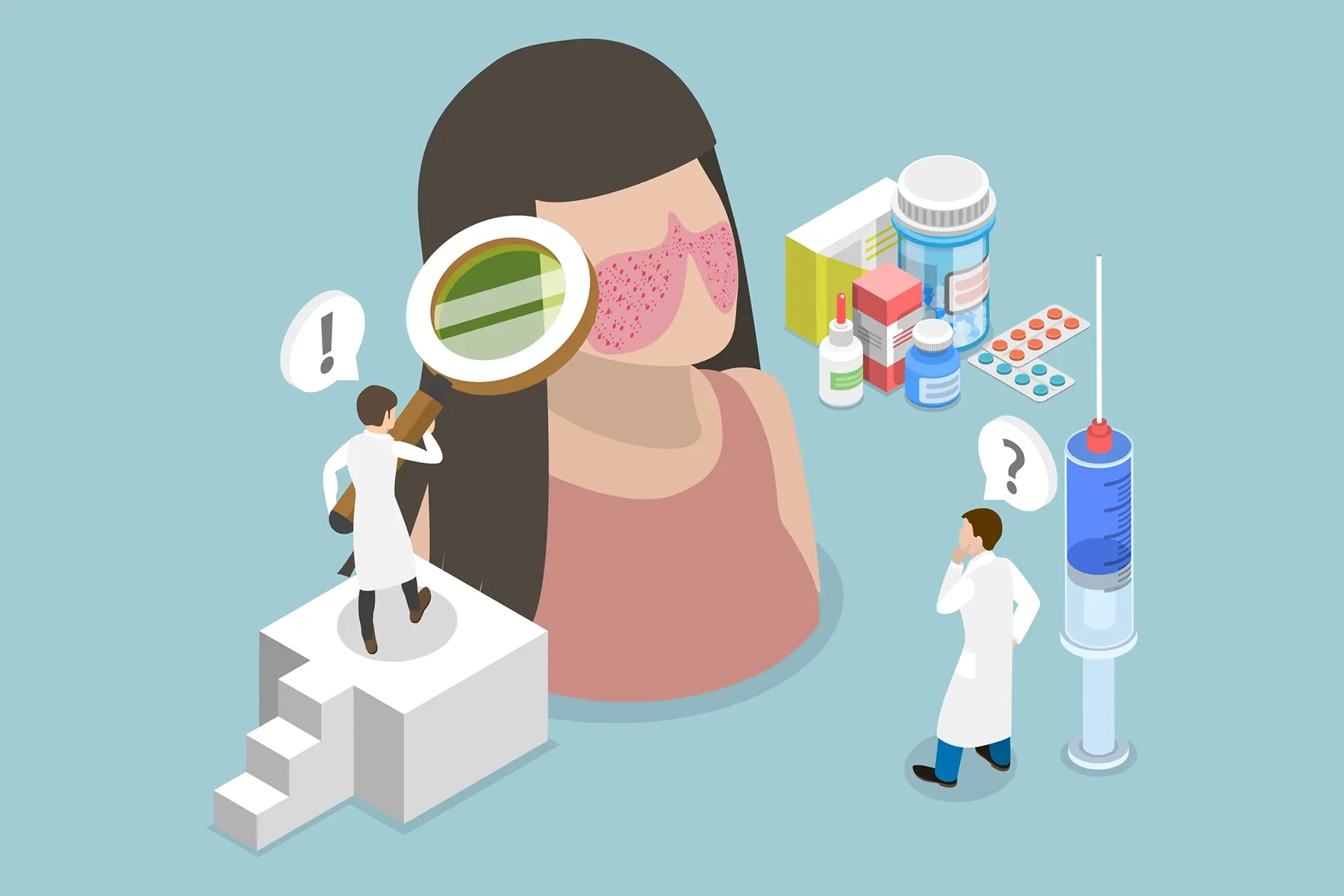 Illustration of Systemic Lupus beign diagnosed