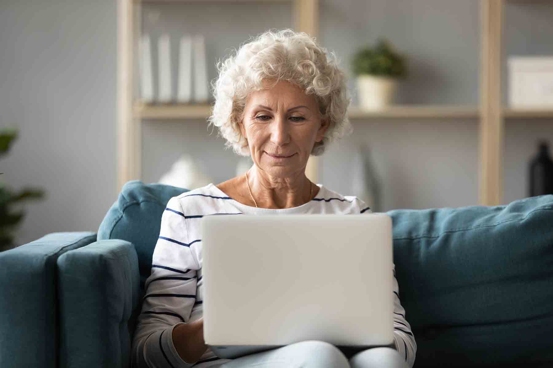 A woman on her laptop