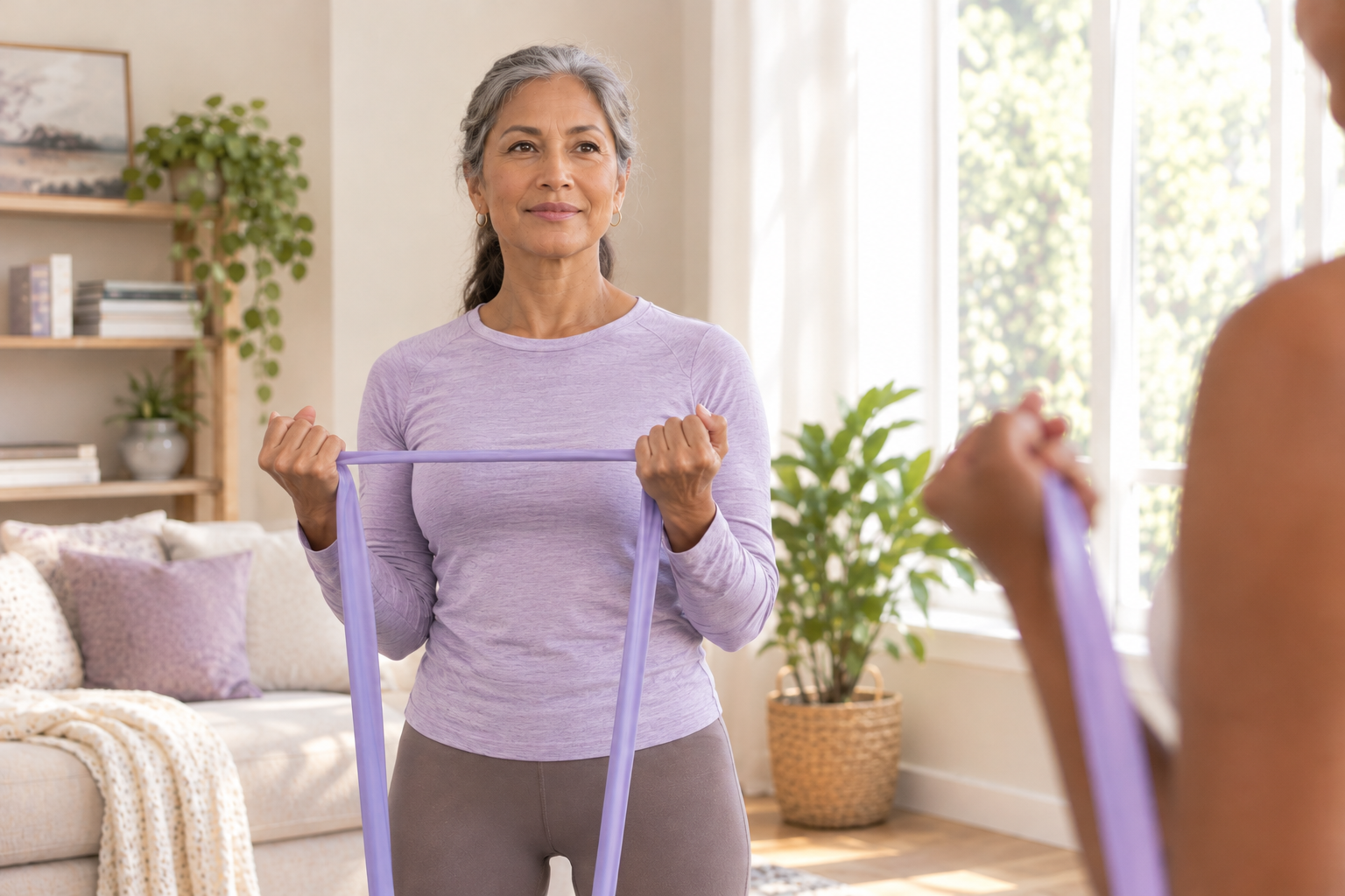 Two women exercising