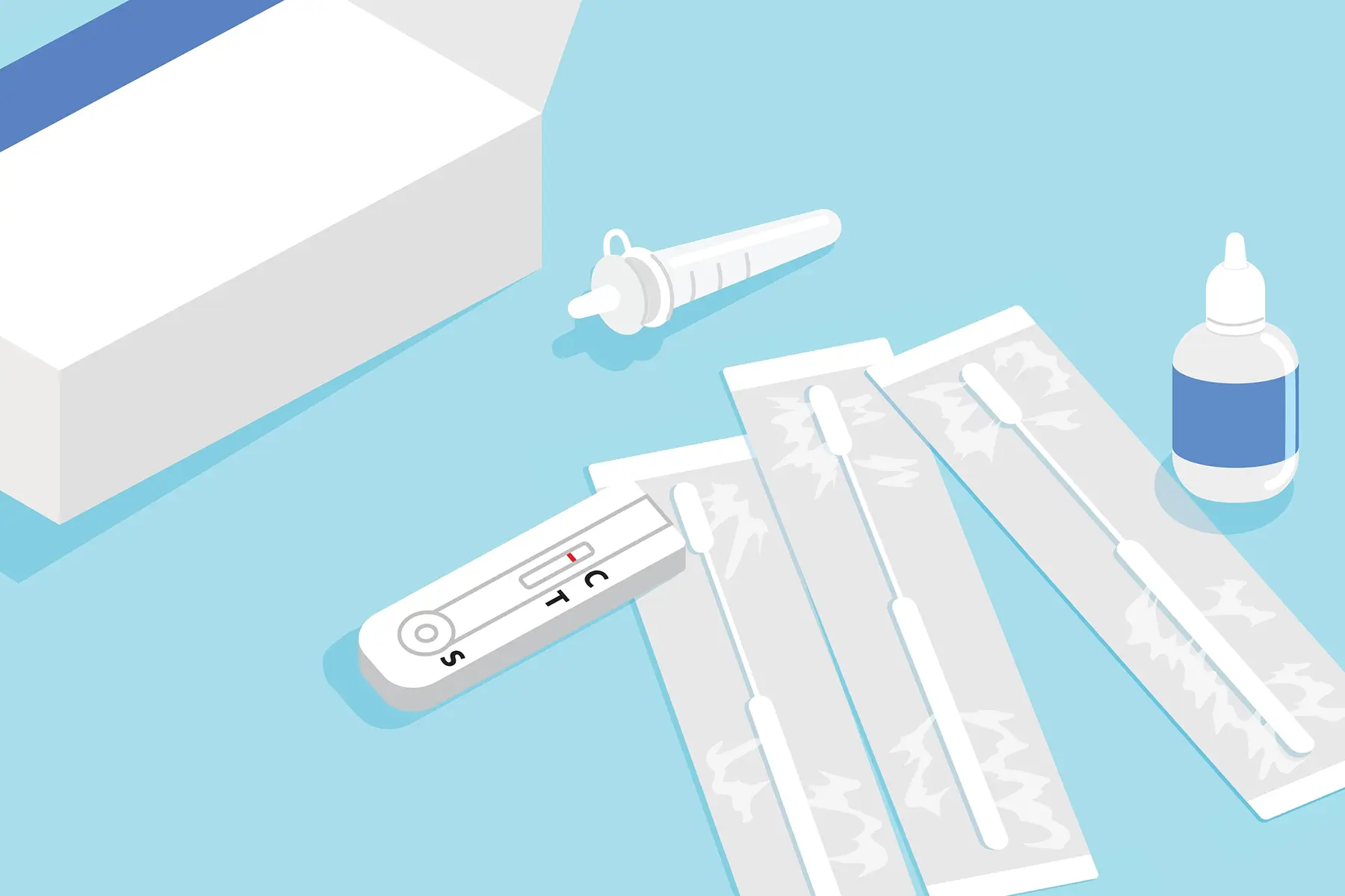 Vector graphic of an at-home lab kit