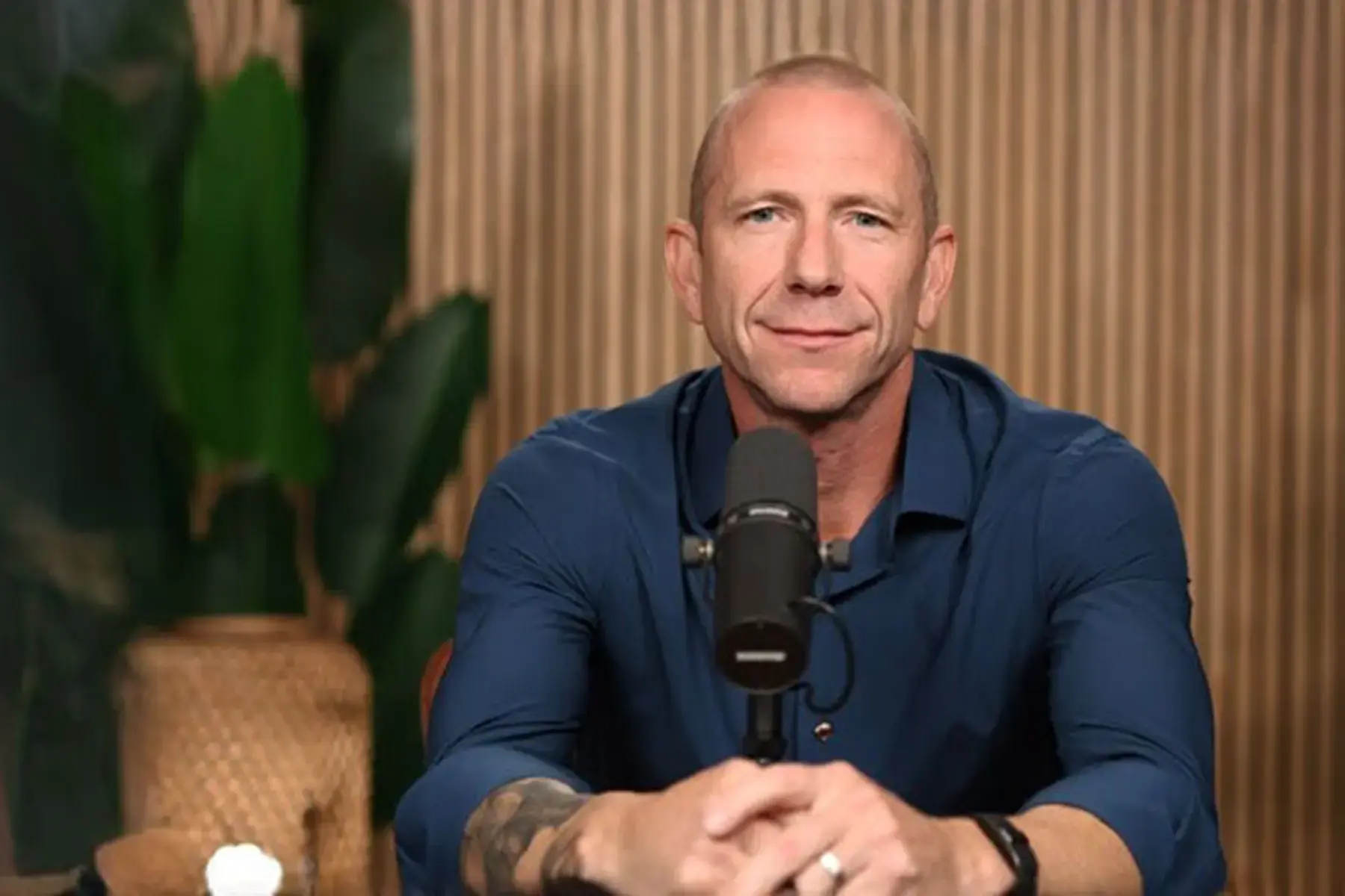 Dr. Doug's podcast set up.