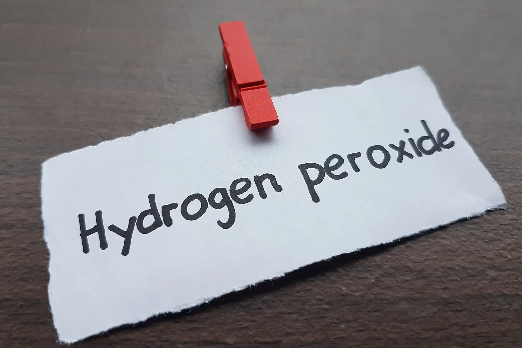 A paper with hydrogen peroxide written on it