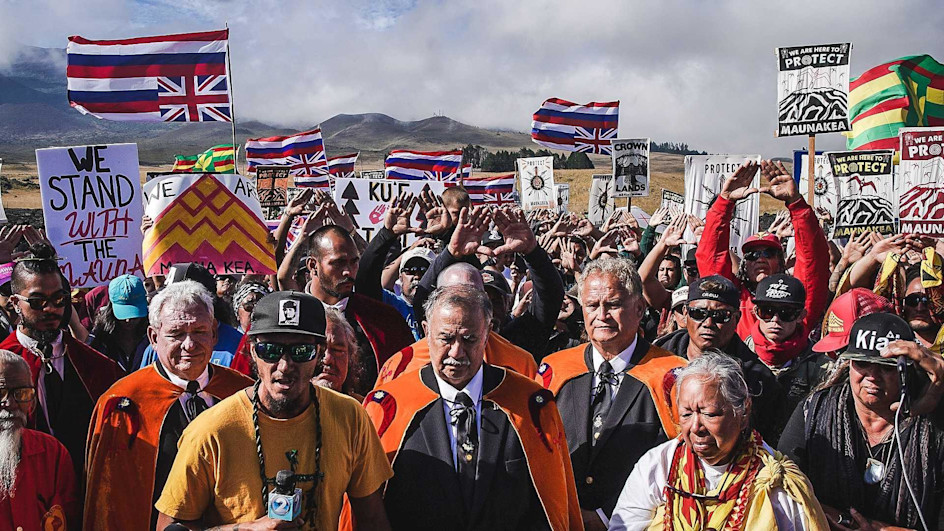 Ku Kiai Mauna - Anti-Thirty Meter Telescope protesters gather to protect Mauna Kea.