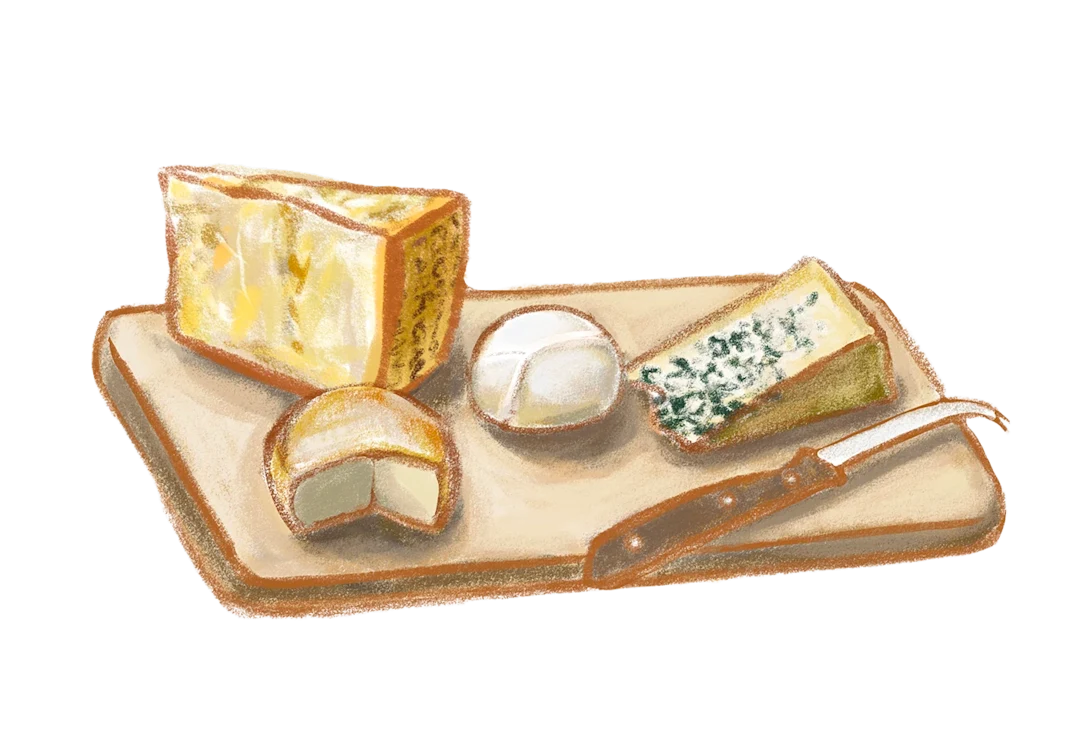 Italian cheeses including aged Parmigiano-Reggiano and Pecorino