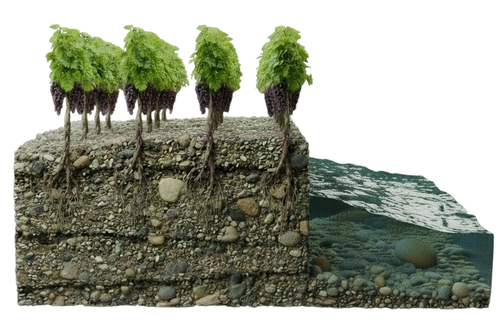 Left Bank gravel soil profile