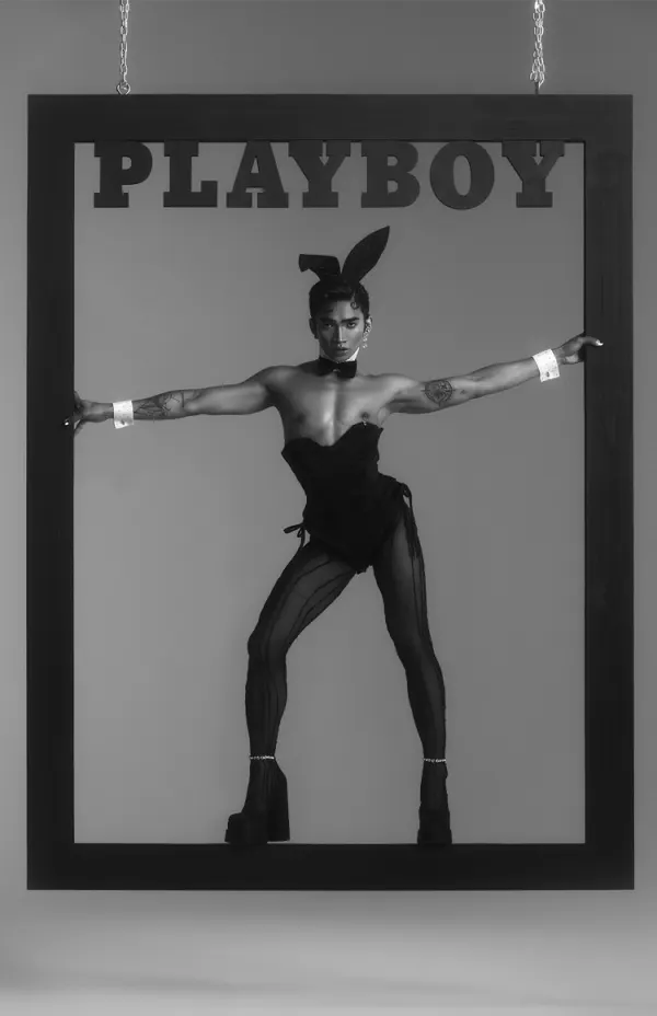 2021 - Playboy partners with five influential members of the LGBTQIA+ community to design products from which all proceeds were donated to APLA Health in support of their mission to achieve health care equity among the LGBTQIA+ and other underserved communities especially those living with and affected by HIV. Playboy followed this initiative by asking campaign participant, Bretman Rock, to don the Bunny suit and become the first gay man to pose for the cover of PLAYBOY. (Image: Bretman Rock by Brian Ziff.)