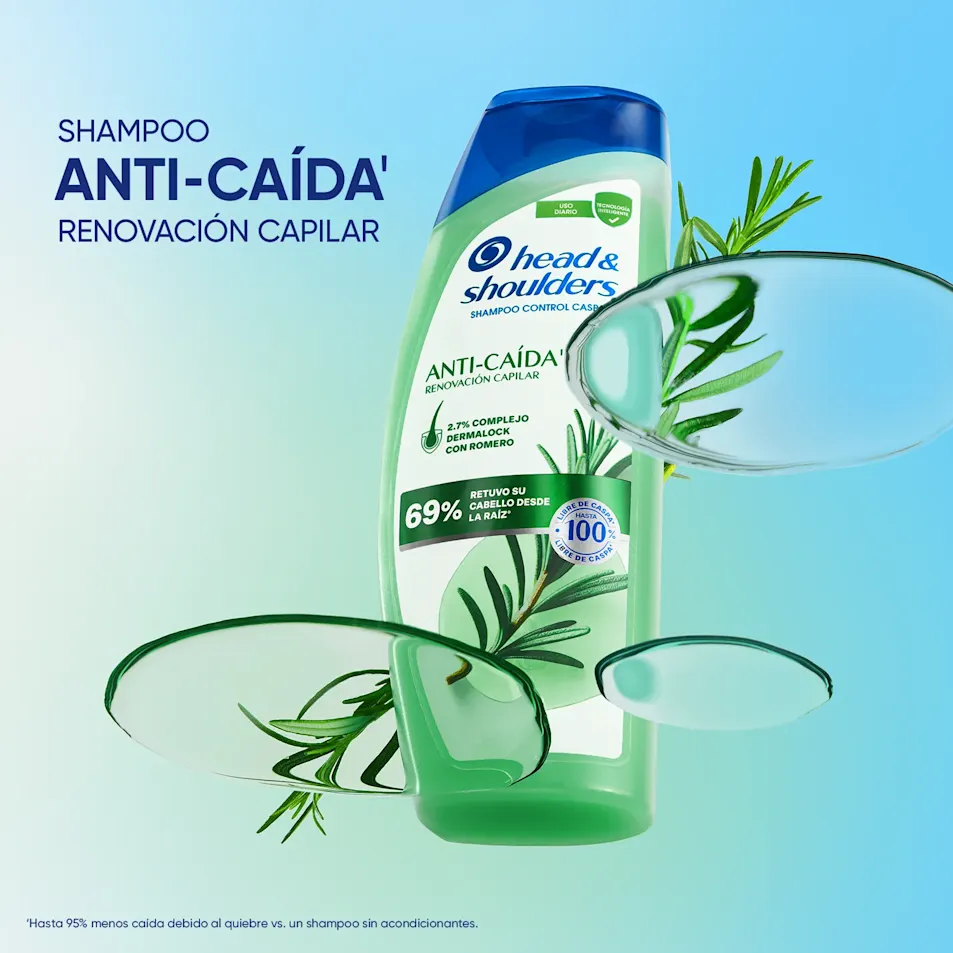  Imágen secundaria con descripción de producto, Shampoo Anti-caída con textura en gel, efecto antioxidante, ph balanceado