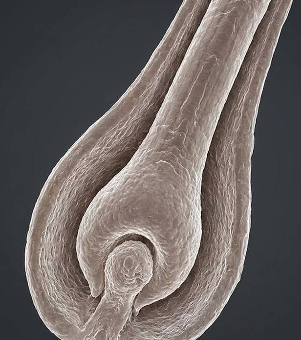 Imagen microscópica de la estructura del folículo piloso Imagen microscópica de la estructura del folículo piloso