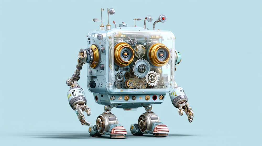 Hình ảnh minh họa về một robot có thân máy trong suốt