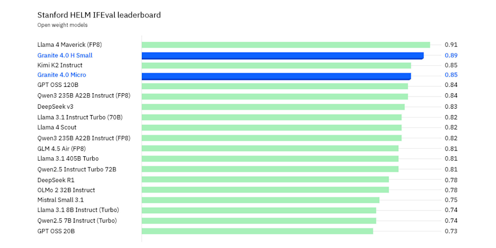 IBM Granite 4.0 benchmarks