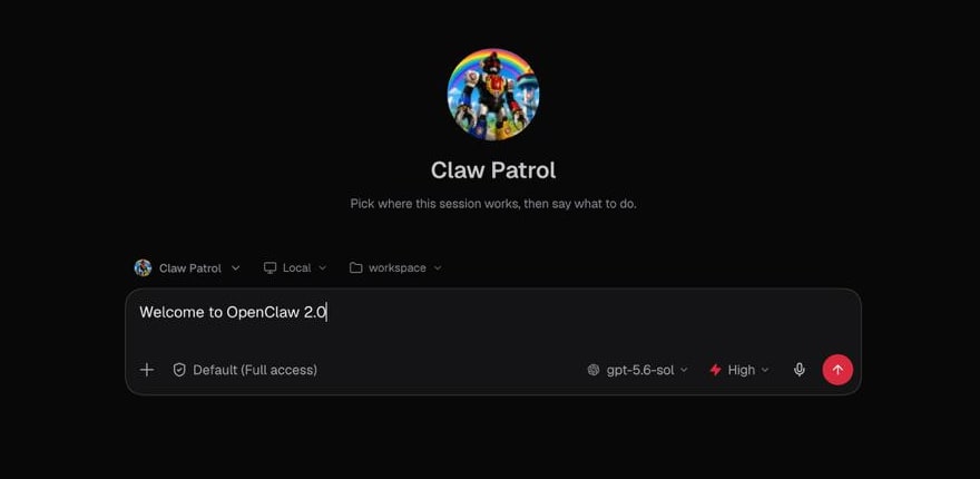 New OpenClaw UI promotional screenshot