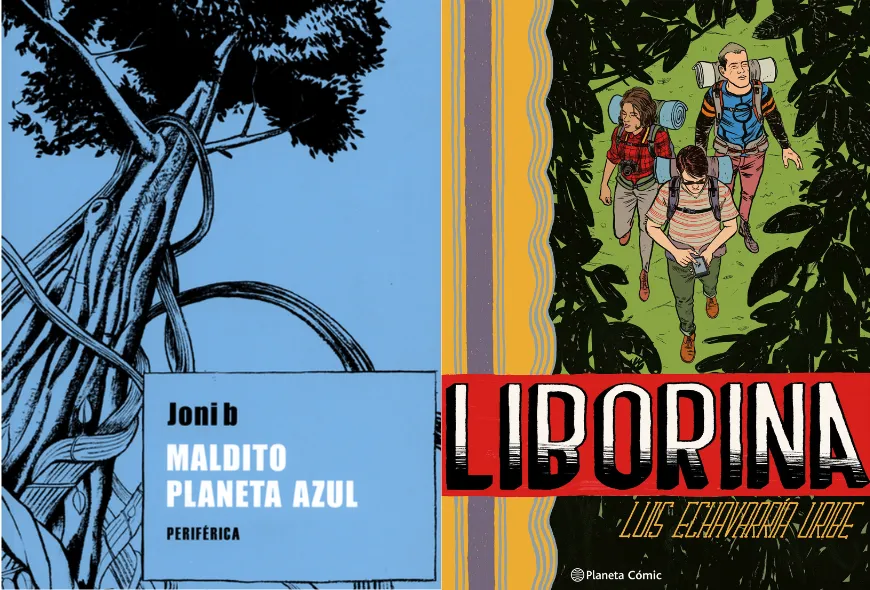 Portadas de los libros Maldito planeta azul y Liborina