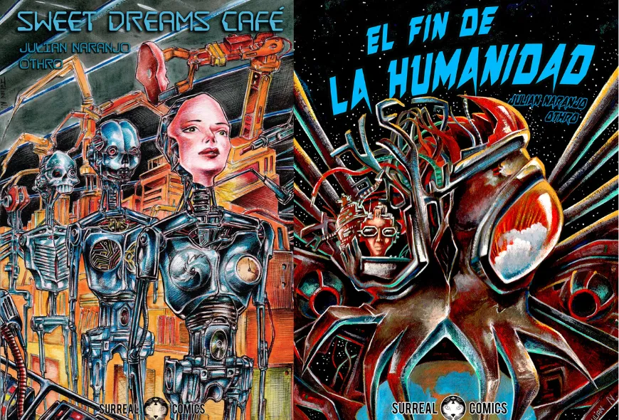 Portadas de los libros Sweet Dreams Café (2014) y El Fin de la Humanidad (2015).