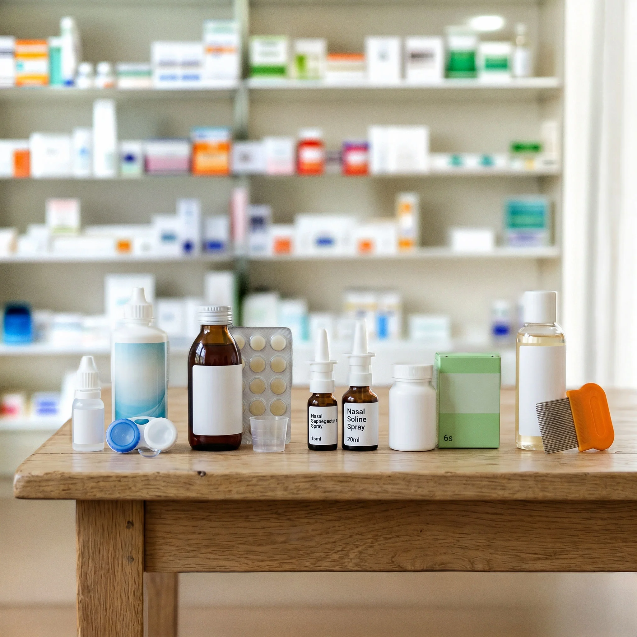 Tavolo con dei medicinali