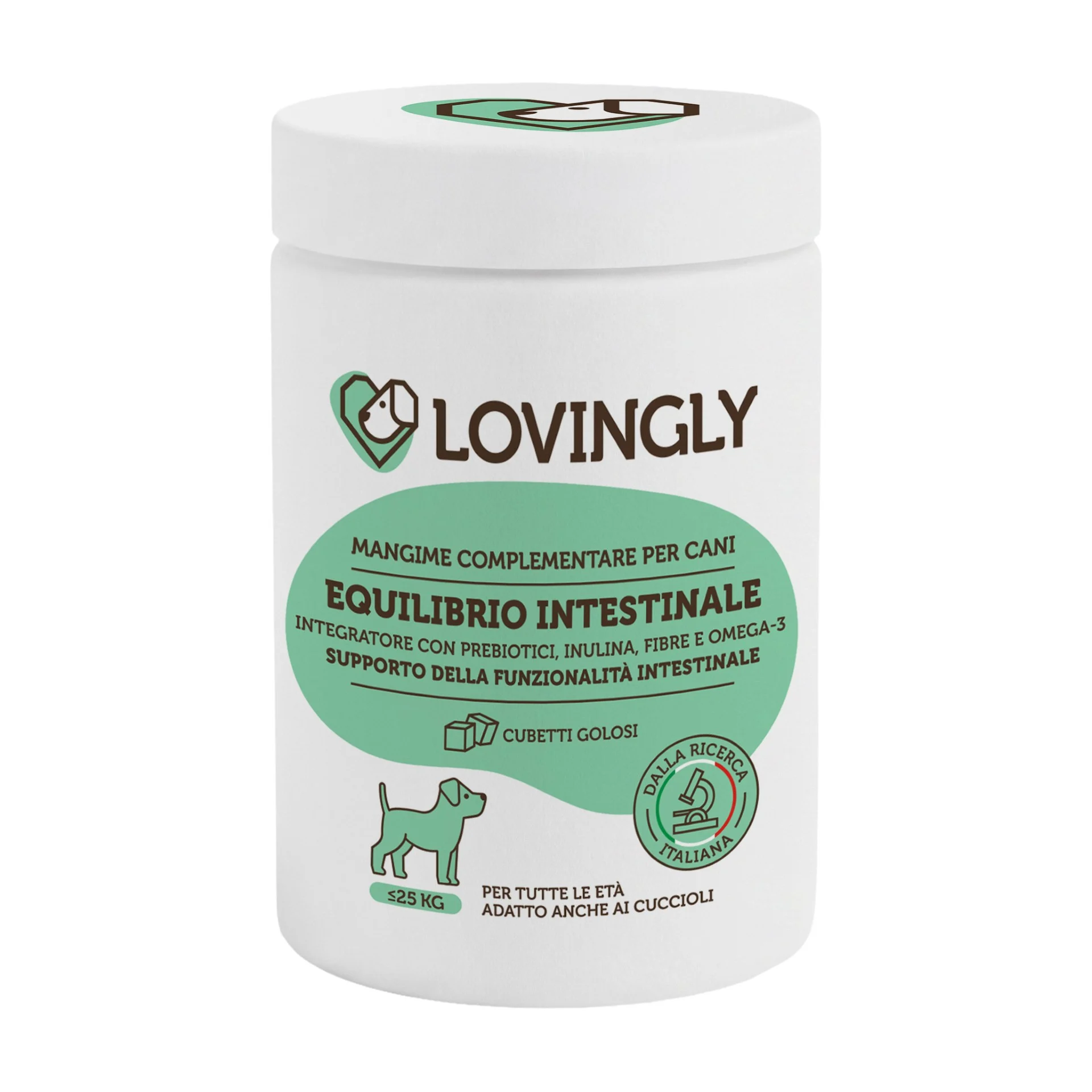 integratore cani equilibrio intestinale fronte