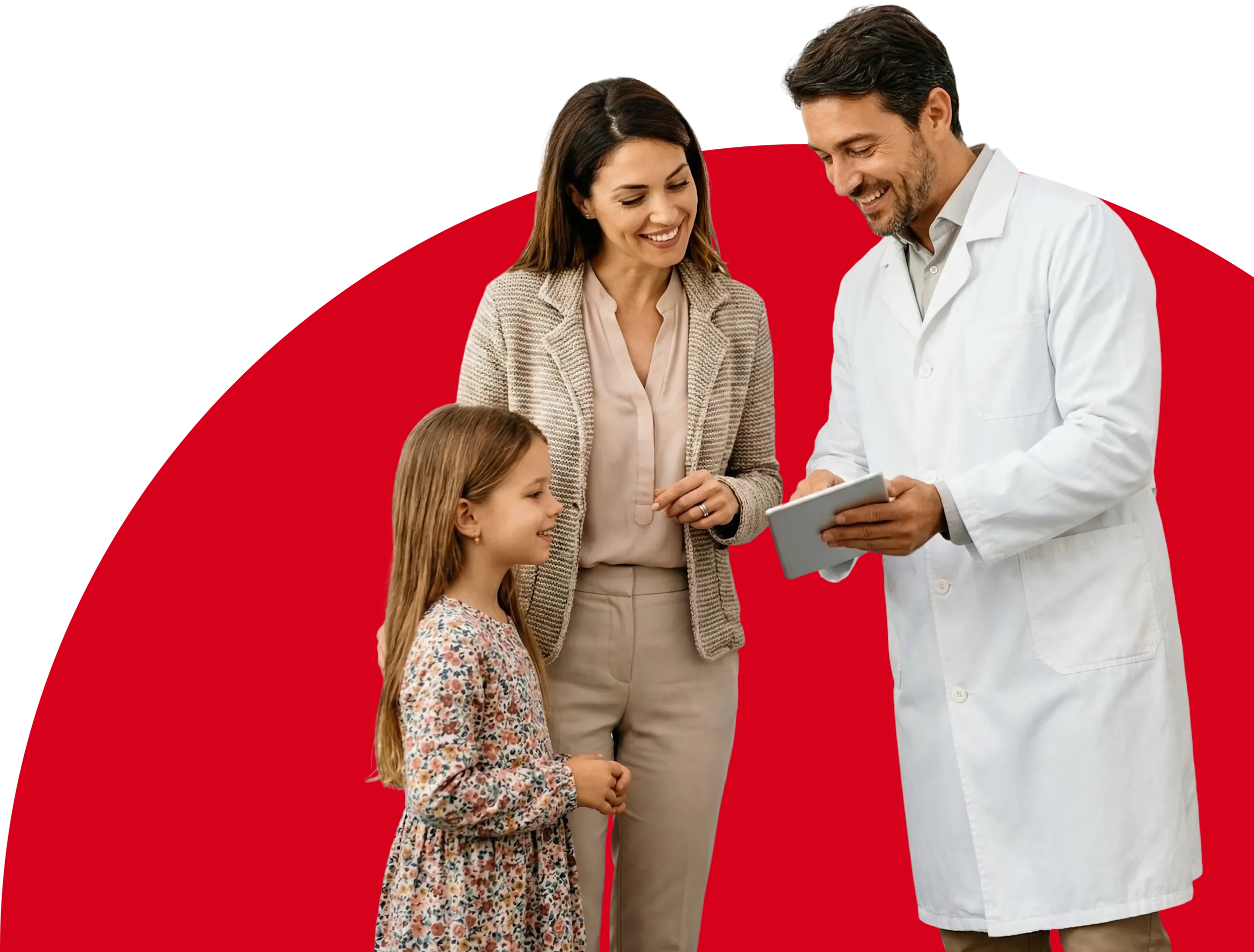 Farmacista con cliente madre e bambina