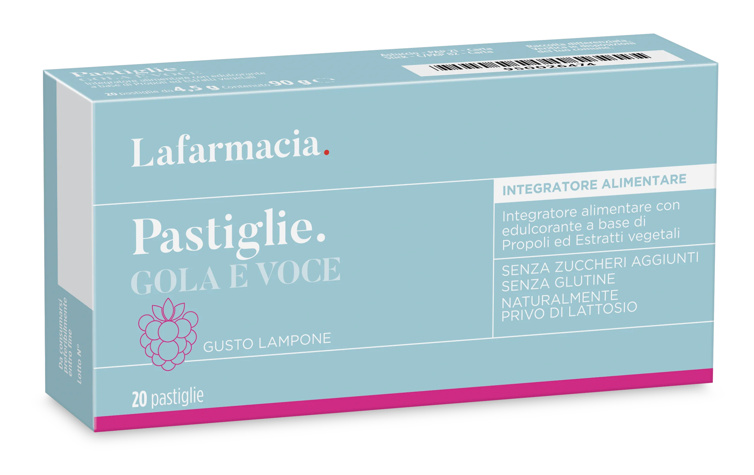 Pastiglie gusto lampone per il benessere della gola 20 pastiglie