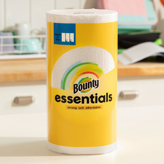 Bounty Essentials Select-a-Size Paper Towels, White, 6 Double Rolls