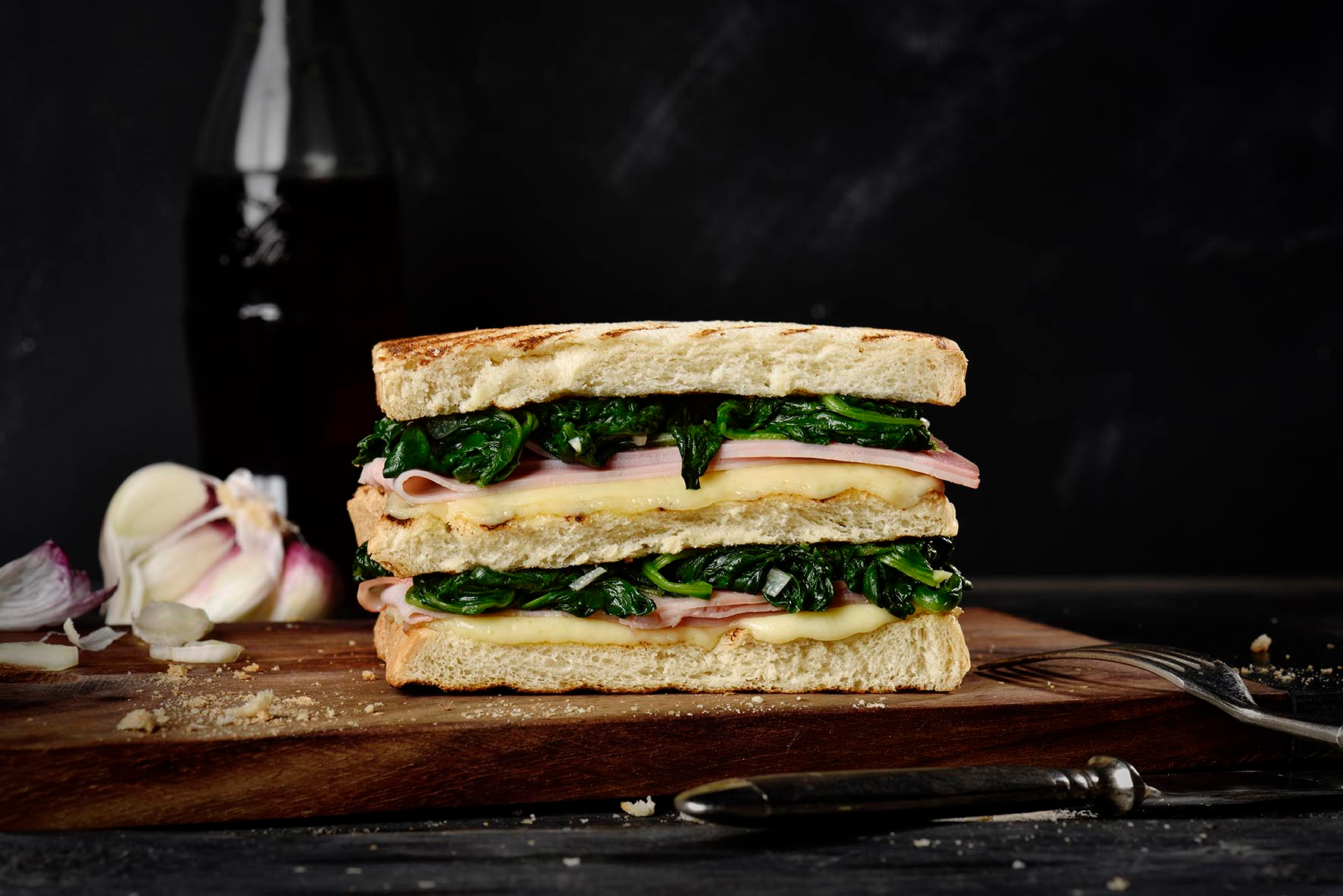 Club Sandwich mit Spinat