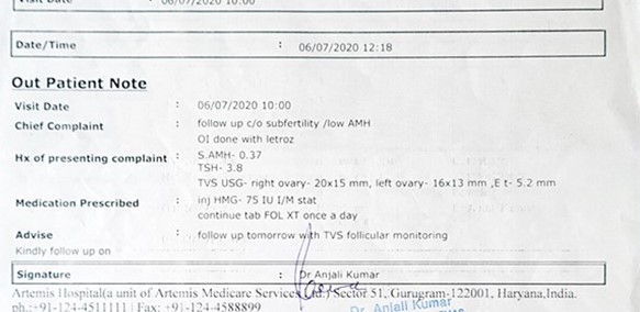 Infertility Report LOW AMH